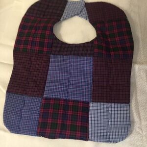 3/$25 or $12 ea.  NWT Handmade Quilted Reversible Bib.
